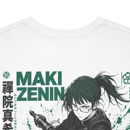 Jujutsu Kaisen Maki Zenin Graphic Tee — Anime Backprint T-Shirt